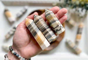 Yellow Zebra Calcite Point