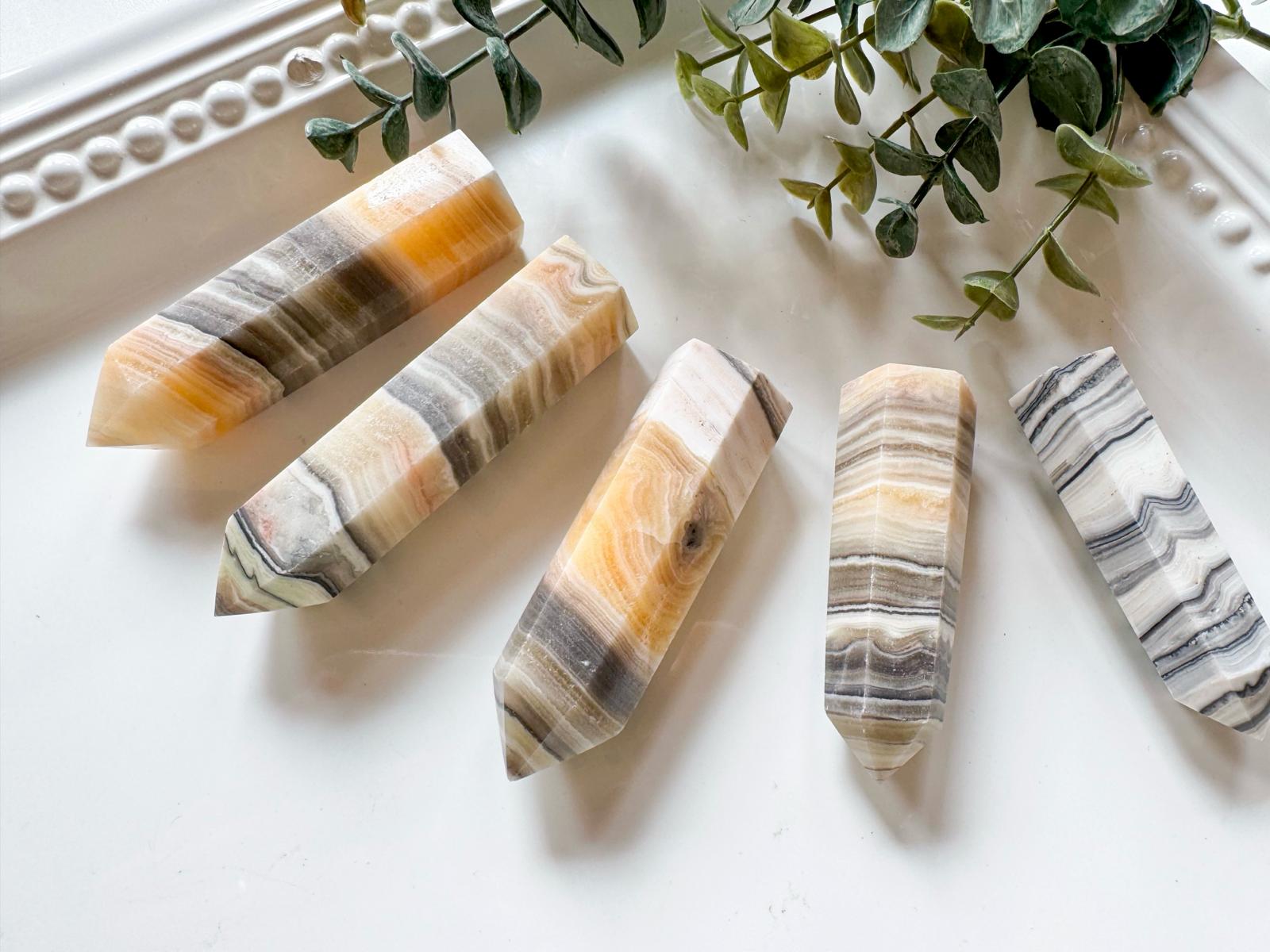 Yellow Zebra Calcite Point