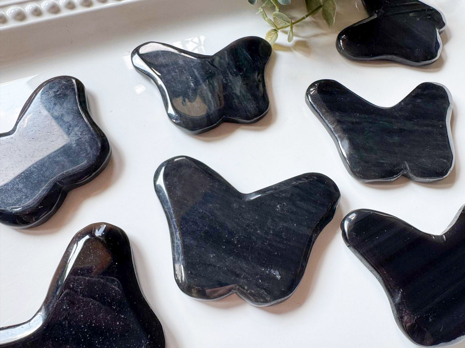 Ice Obsidian Butterfly Carving