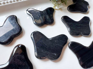 Ice Obsidian Butterfly Carving