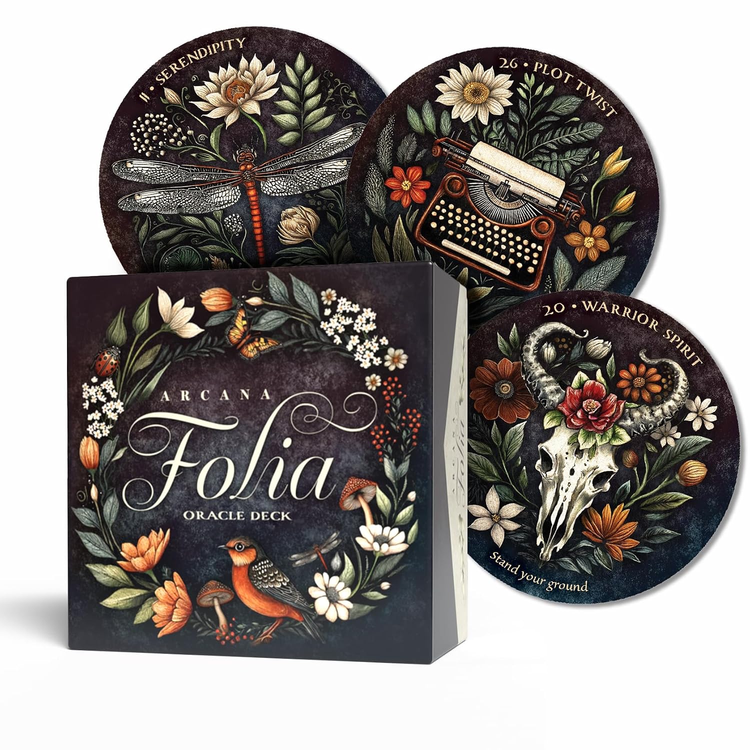 Arcana Folia Oracle Deck: 50-Card Round Deck, Nature-Inspired Artwork, Channel Plant Energy, Divination and Inspiration, Includes 72-page Illustrated Guidebook || Nora Paskaleva