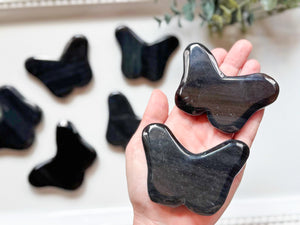 Ice Obsidian Butterfly Carving