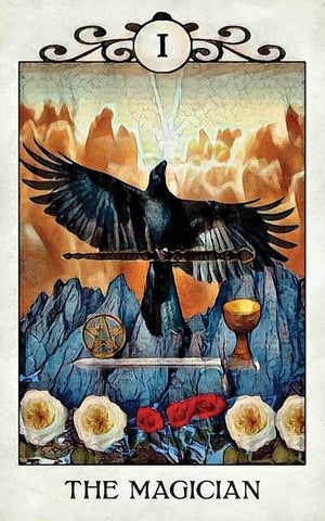 Crow Tarot: 78-Card Rider-Waite® Style Tarot Deck with Mystical Crow & Raven Artwork – Includes Guidebook, Intuitive Meanings, and Custom Spread for Beginners & Experts || MJ Cullinane