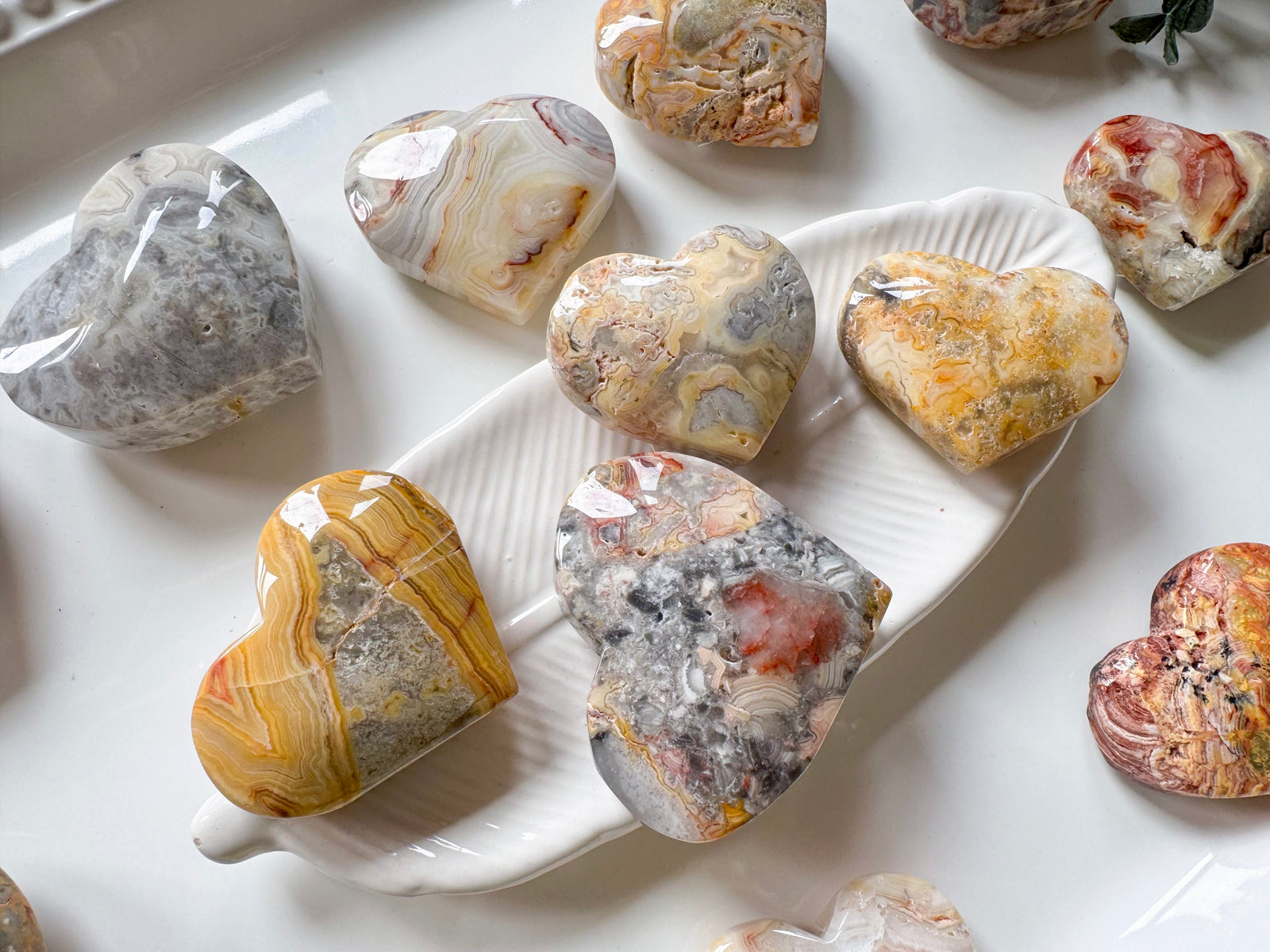 crazy lace agate heart