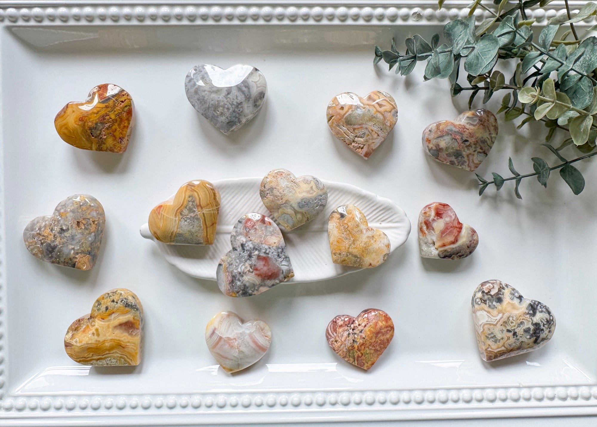 crazy lace agate heart