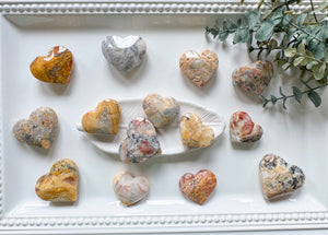 crazy lace agate heart
