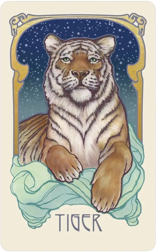 Dreamscape Oracle: Deluxe 32-Card Art Nouveau Deck with Gold-Foil Stamping, Animal Spirit Guides, Mythology, Messages from the Dream Realm, Ancestral Wisdom || Matt Hughes