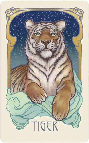 Dreamscape Oracle: Deluxe 32-Card Art Nouveau Deck with Gold-Foil Stamping, Animal Spirit Guides, Mythology, Messages from the Dream Realm, Ancestral Wisdom || Matt Hughes