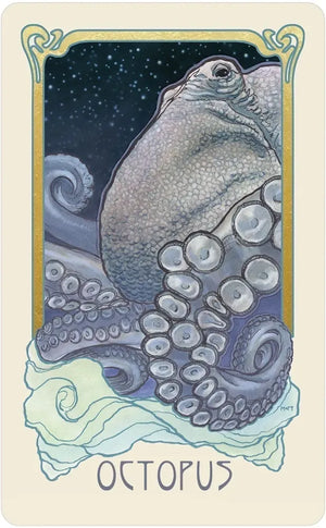 Dreamscape Oracle: Deluxe 32-Card Art Nouveau Deck with Gold-Foil Stamping, Animal Spirit Guides, Mythology, Messages from the Dream Realm, Ancestral Wisdom || Matt Hughes