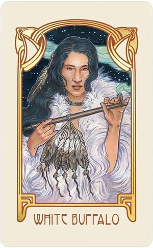 Dreamscape Oracle: Deluxe 32-Card Art Nouveau Deck with Gold-Foil Stamping, Animal Spirit Guides, Mythology, Messages from the Dream Realm, Ancestral Wisdom || Matt Hughes