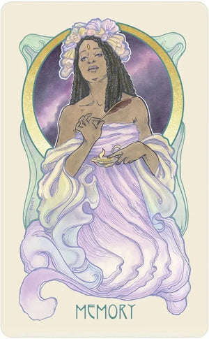 Dreamscape Oracle: Deluxe 32-Card Art Nouveau Deck with Gold-Foil Stamping, Animal Spirit Guides, Mythology, Messages from the Dream Realm, Ancestral Wisdom || Matt Hughes
