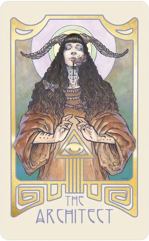 Dreamscape Oracle: Deluxe 32-Card Art Nouveau Deck with Gold-Foil Stamping, Animal Spirit Guides, Mythology, Messages from the Dream Realm, Ancestral Wisdom || Matt Hughes