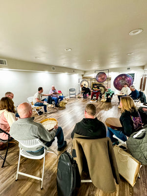 Drum Circle with Delbert Charging Crow