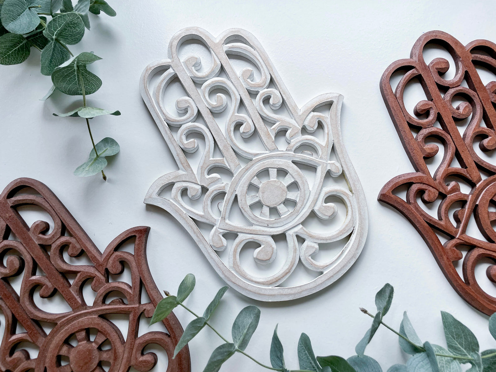 Hamsa Wood Carving