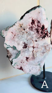 Pink Amethyst Wings on Stand || Showpiece