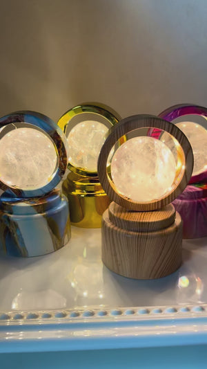 Illuminated Ring Rotating Sphere Stand