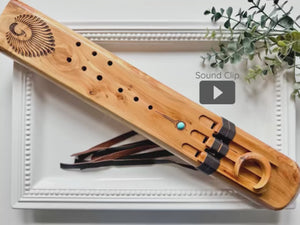 21" Aromatic Cedar Hand Carved Triple Drone Flute || Note G 432 Hz