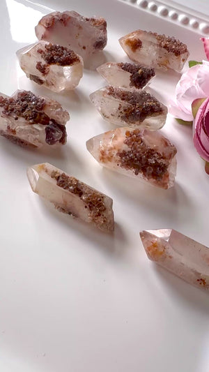 Pink Rose Lemurian Points || Brazil