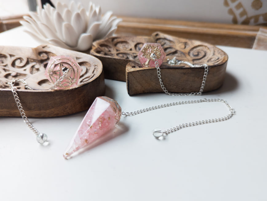 Rose Quartz Orgone Pendulum