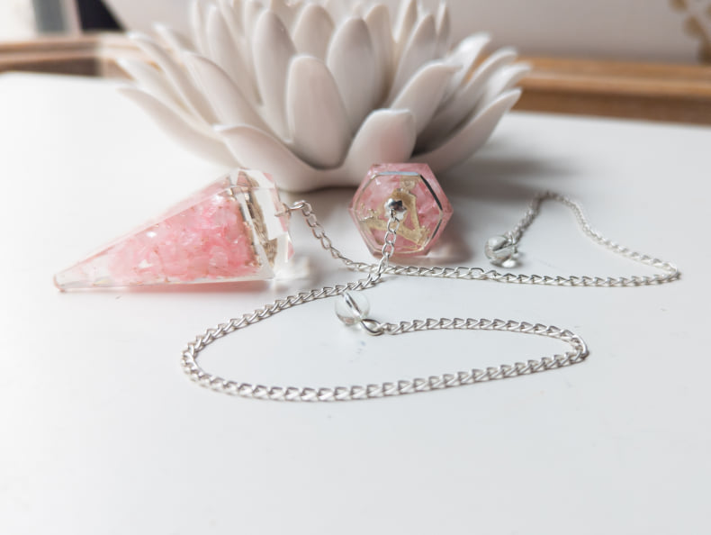 Rose Quartz Orgone Pendulum