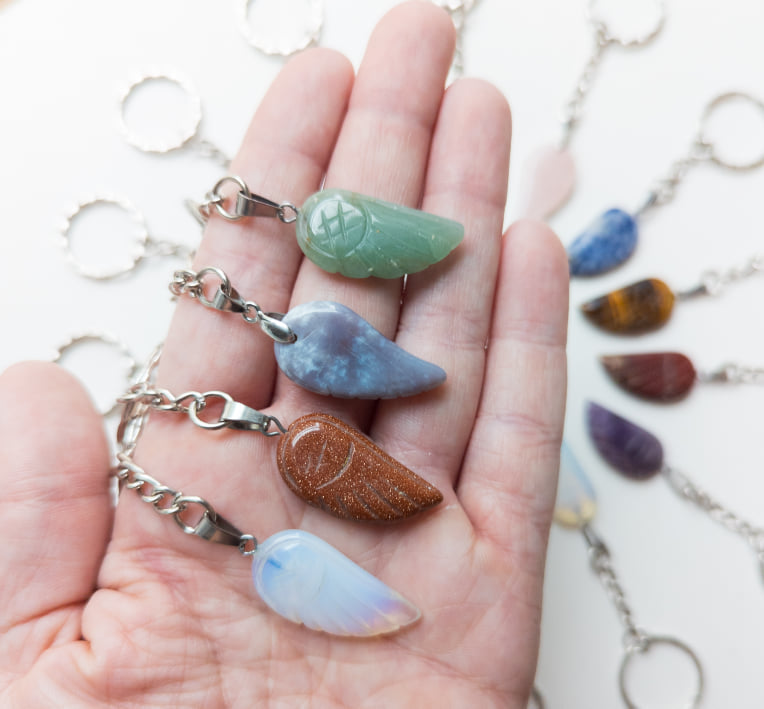 Angel Wing Crystal Keychain