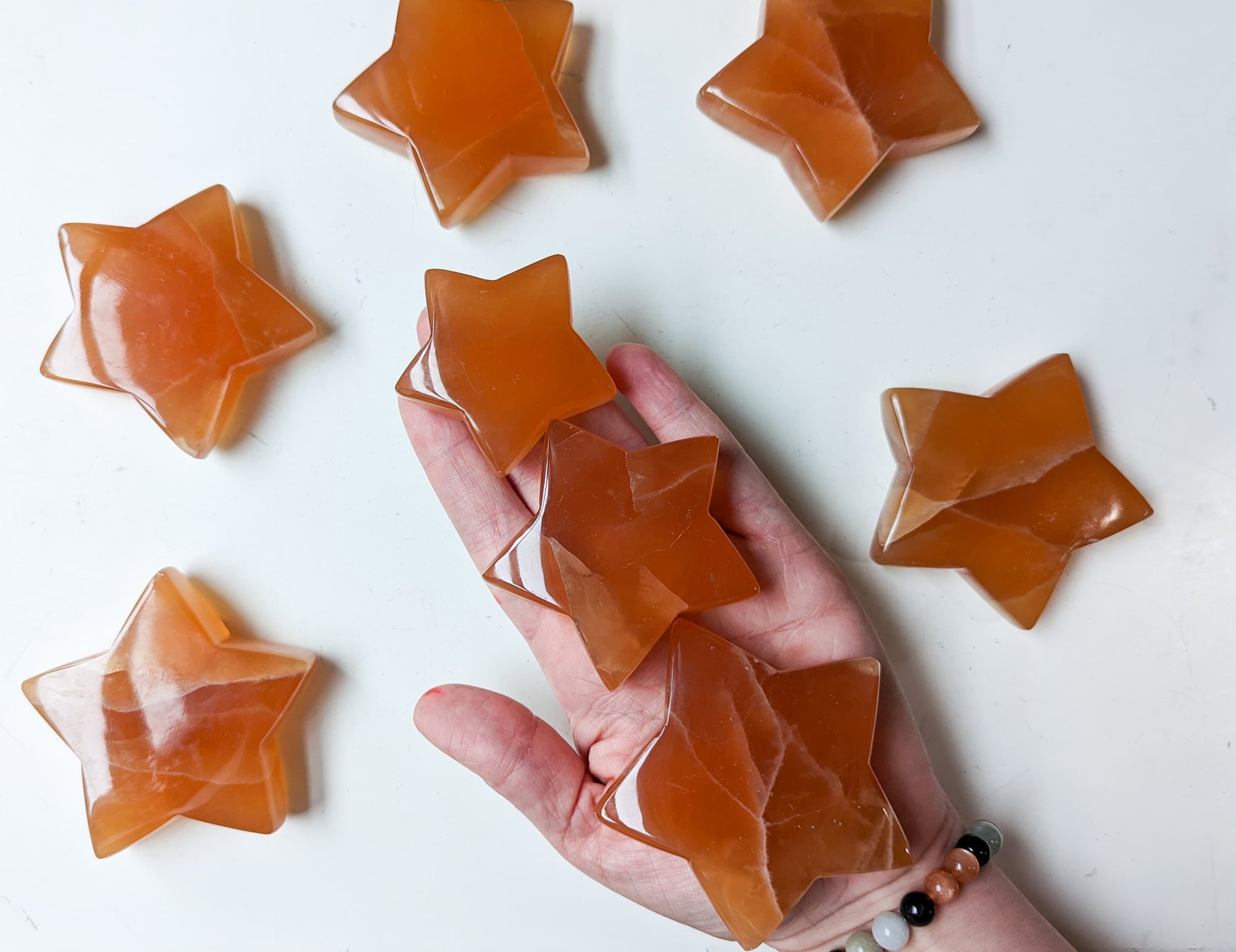 Honey Calcite Star