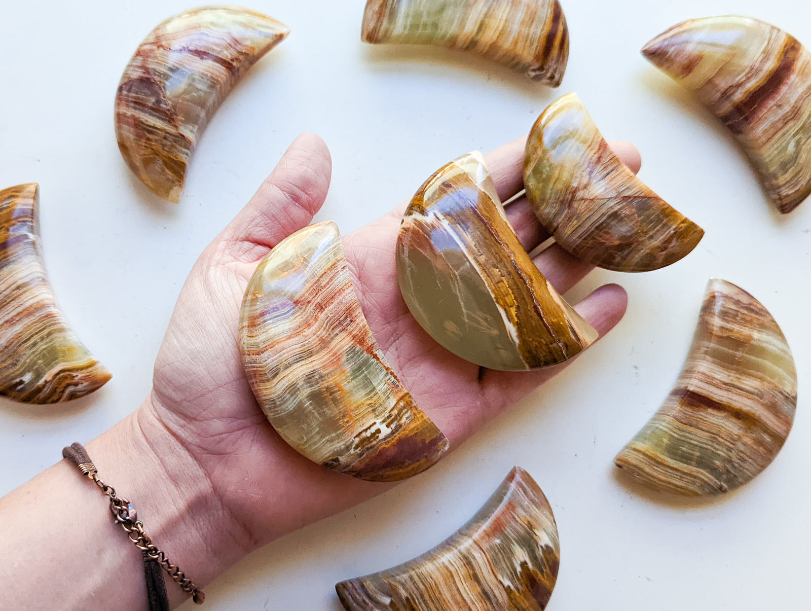 Green Banded Onyx Moon