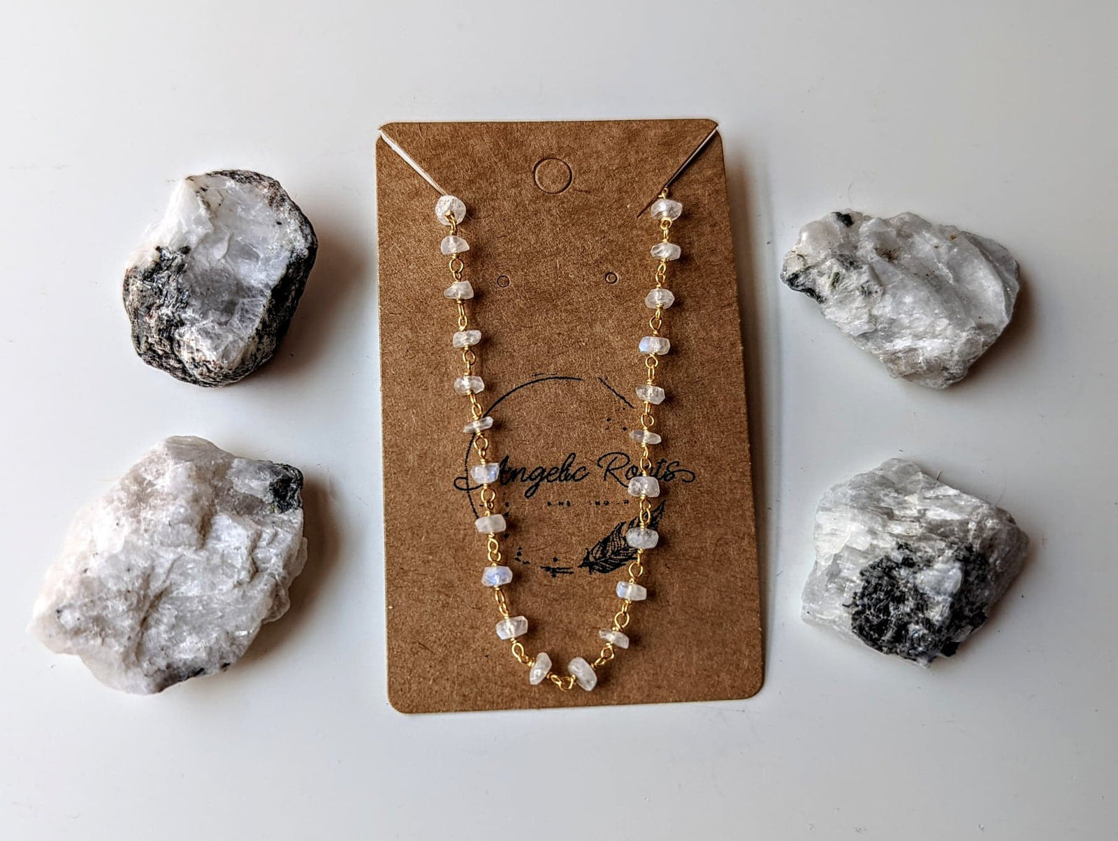 14K Gold Dainty Choker in Moonstone