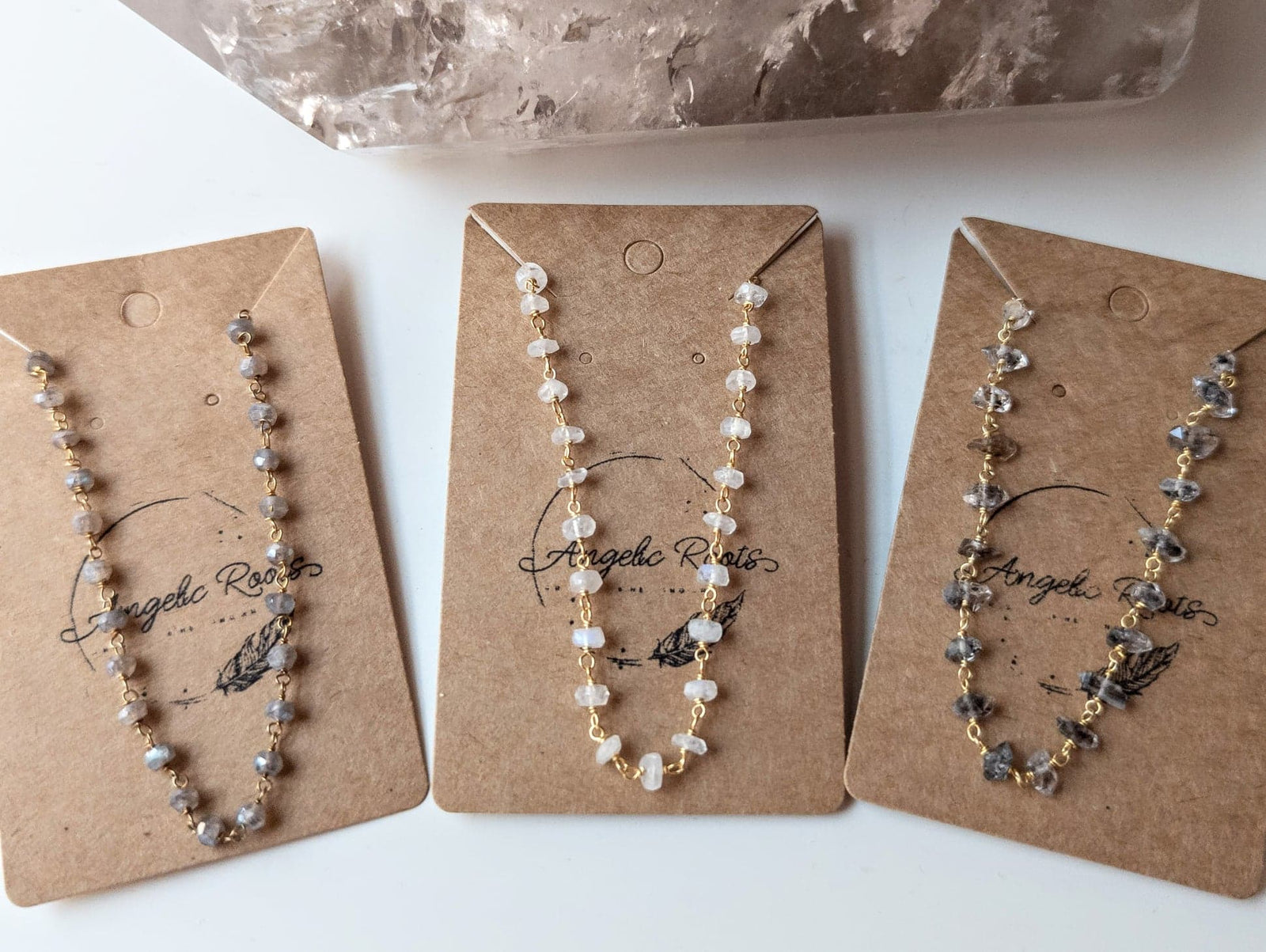 14K Gold Dainty Choker in Moonstone