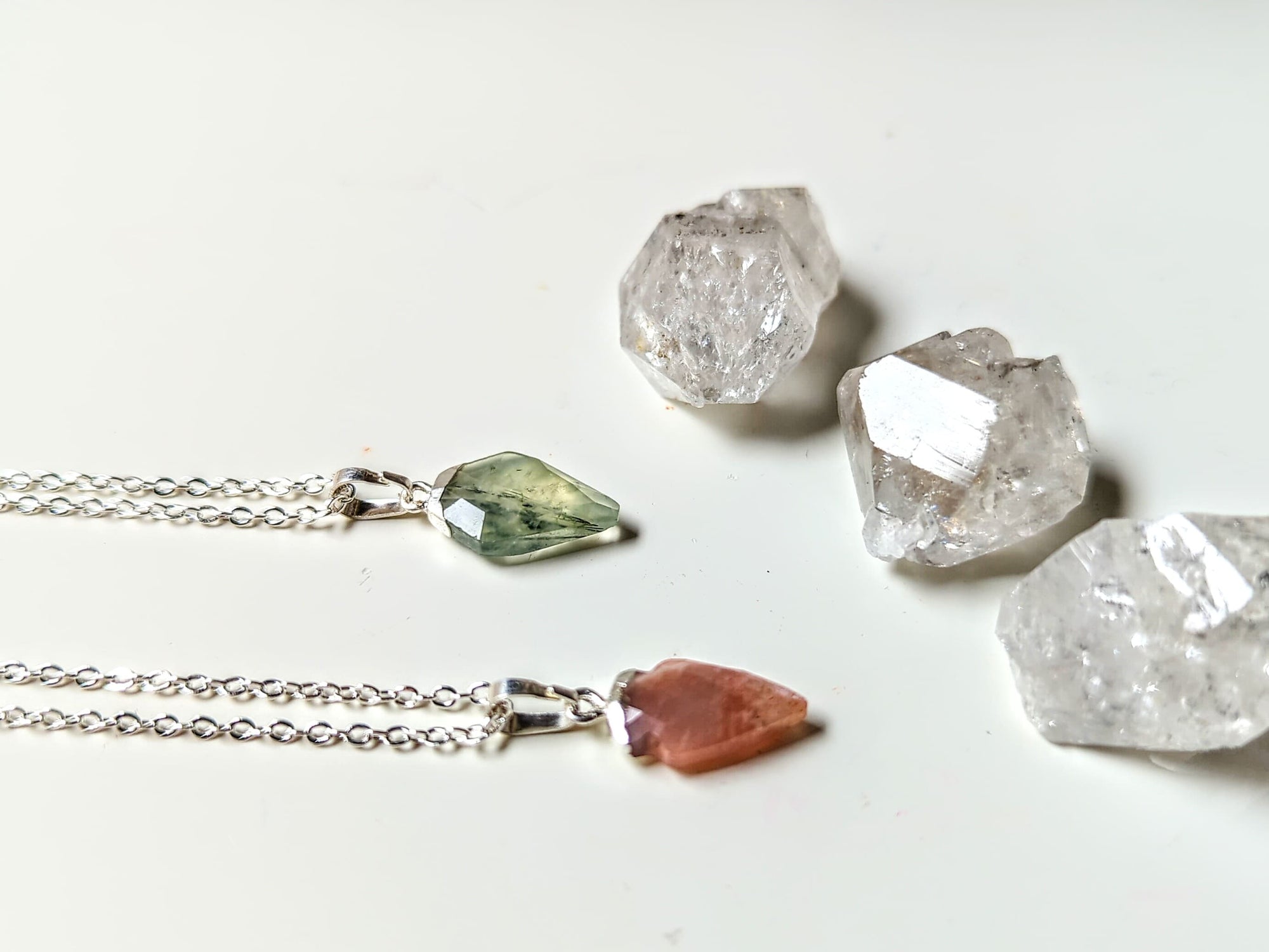 Faceted Arrowhead Silver Necklaces