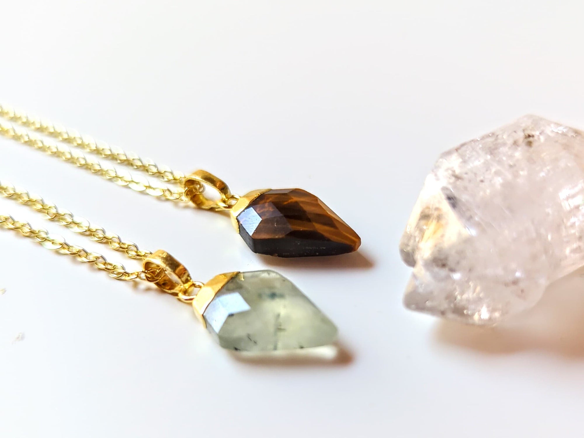 Faceted Diamond Gold Necklace