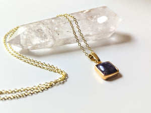 Charoite Pendant || Gold