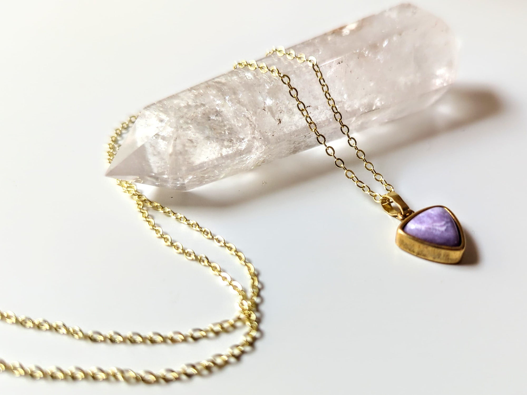 Charoite Pendant || Gold