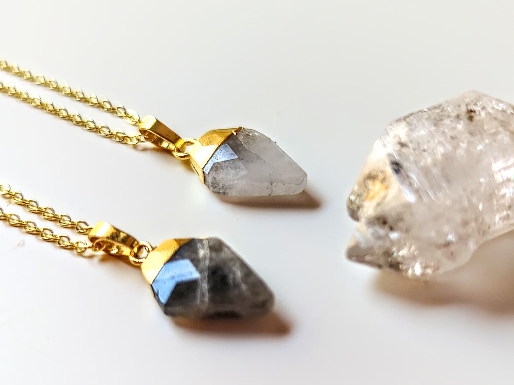 Faceted Diamond Gold Necklace