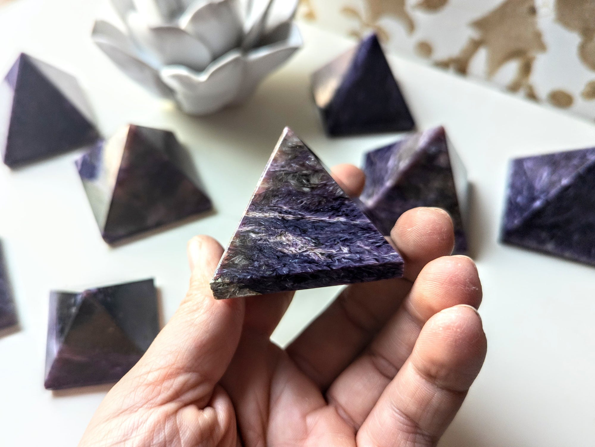 Charoite Crystal Pyramid