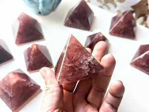 Strawberry Quartz Crystal Pyramid