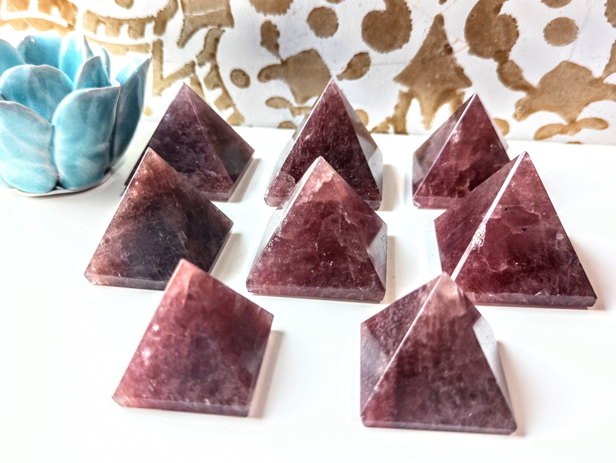 Strawberry Quartz Crystal Pyramid
