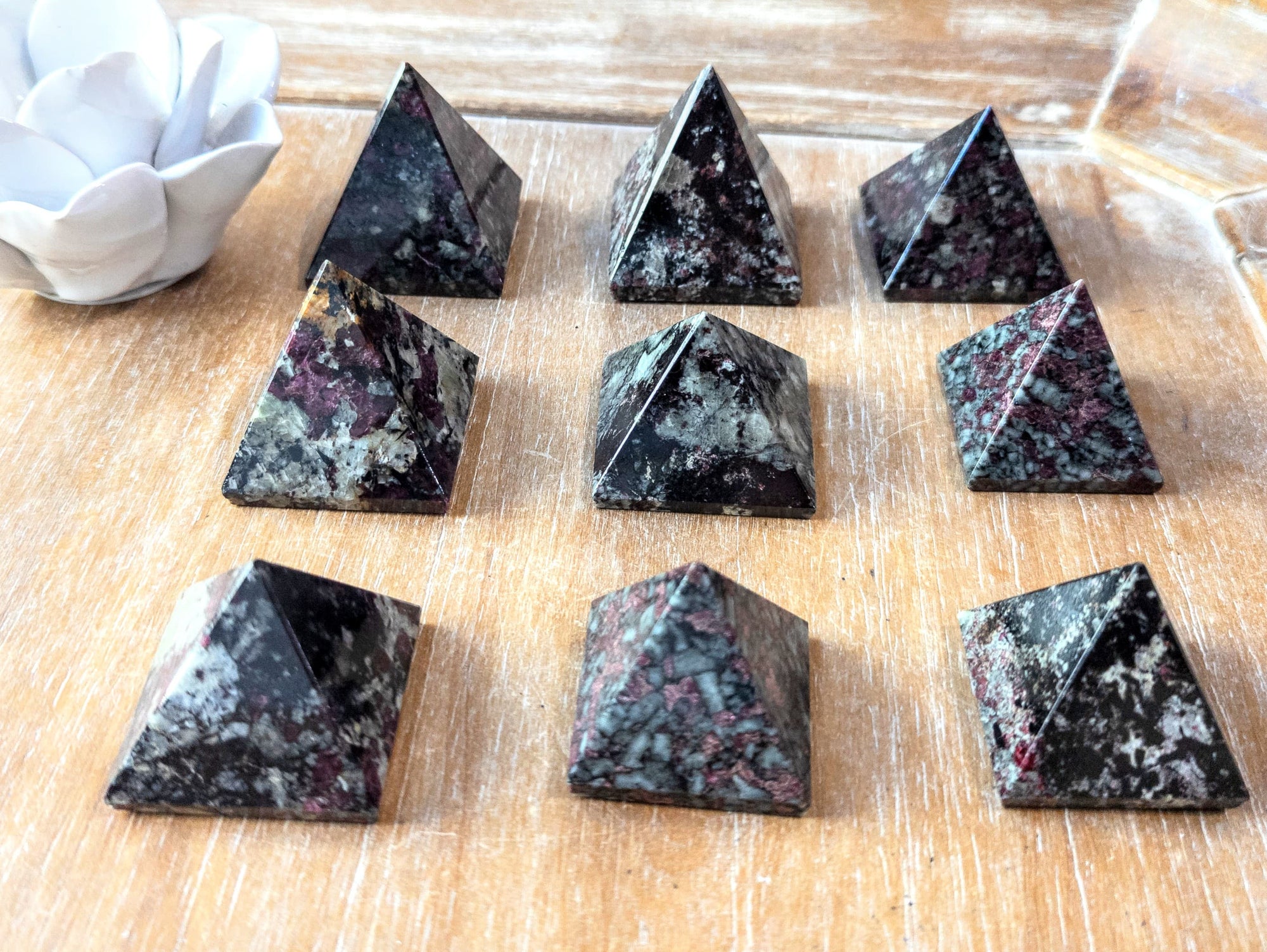 Eudialyte Pyramid Crystal Carving