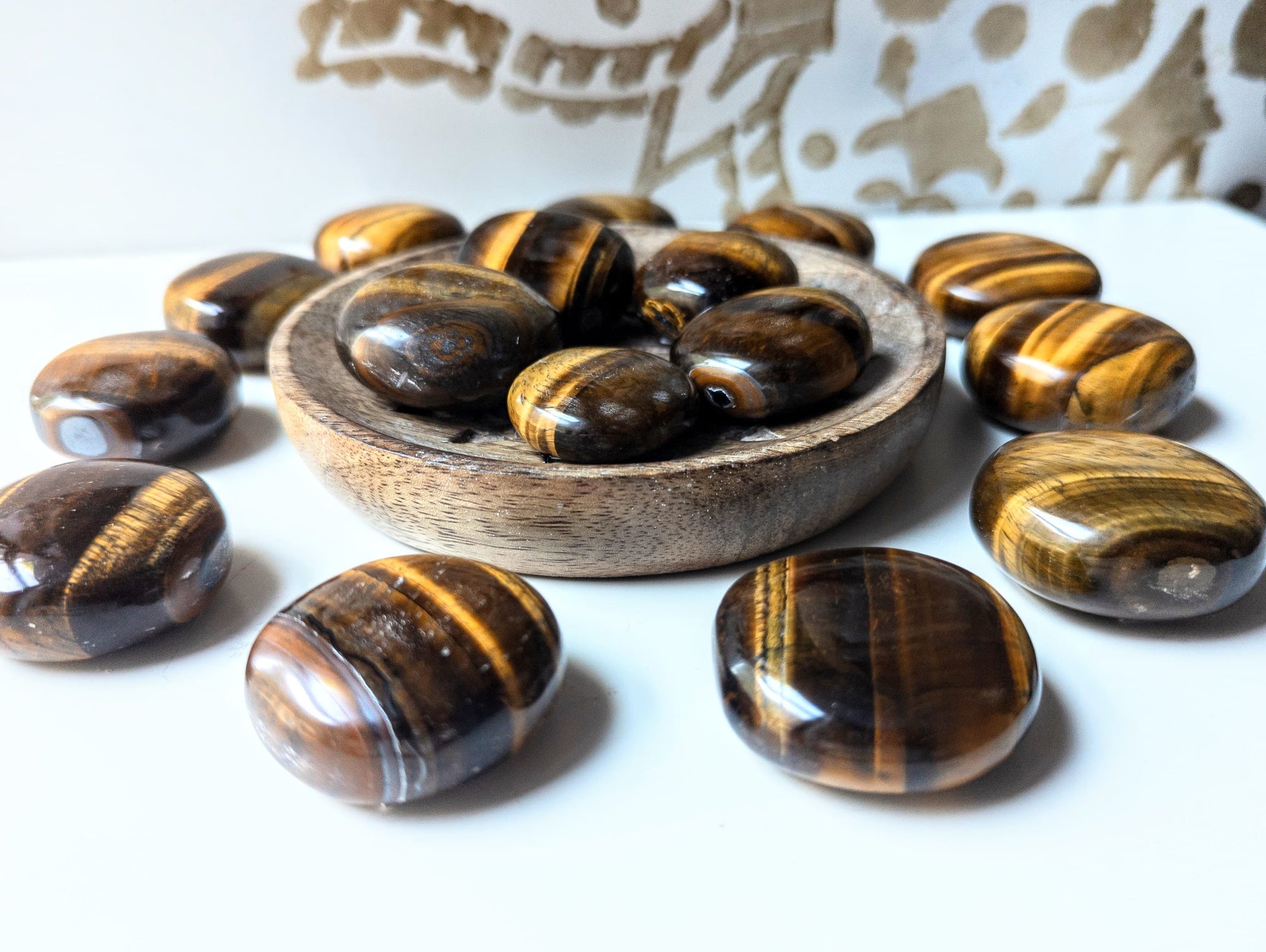 Tiger Eye UFO Palm Stone