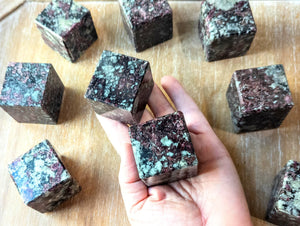 Eudialyte Crystal Cube Carving