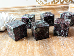 Eudialyte Crystal Cube Carving