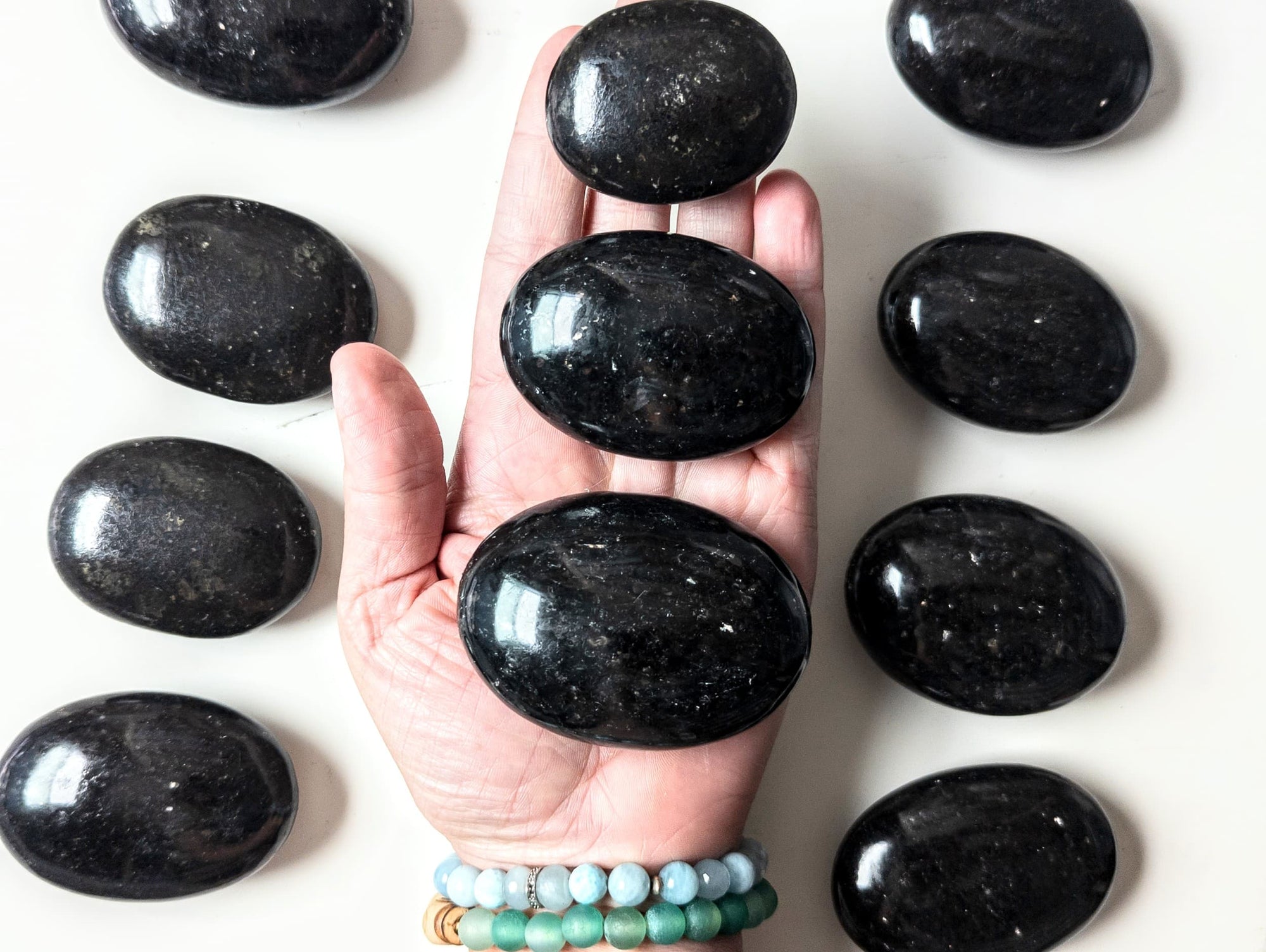 Nuummite Palm Stone