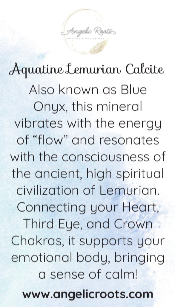 Aquatine Lemurian Calcite Crystal Card