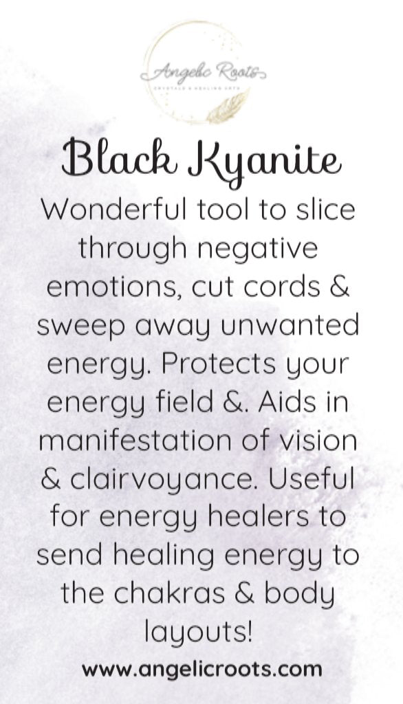 Black Kyanite Crystal Card