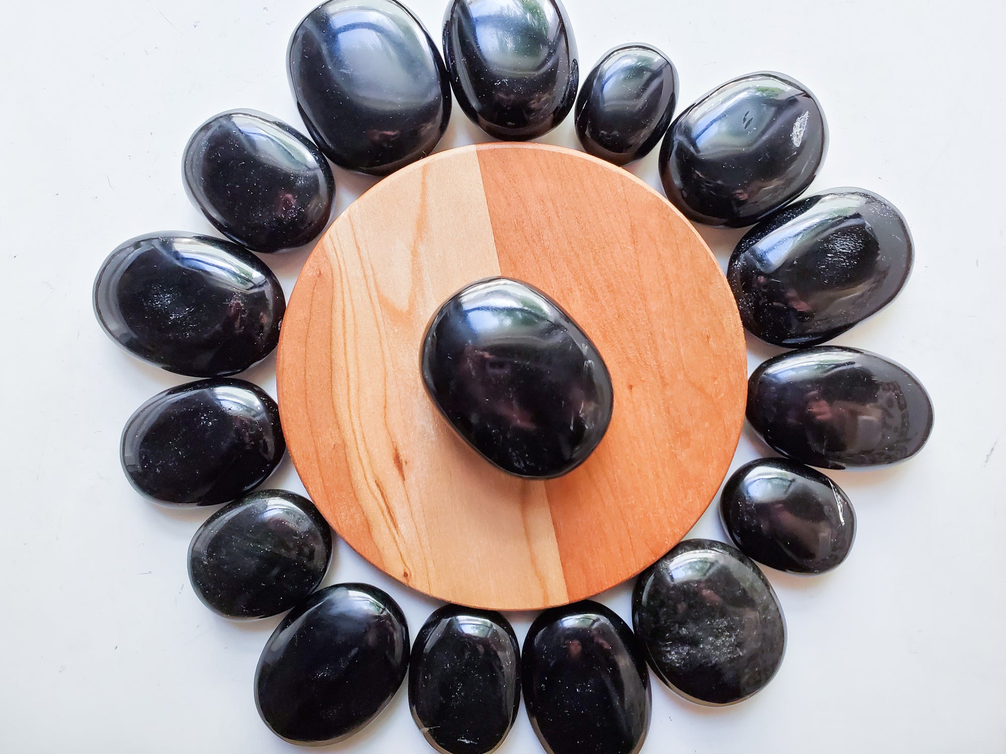 Black Obsidian Palm Stone