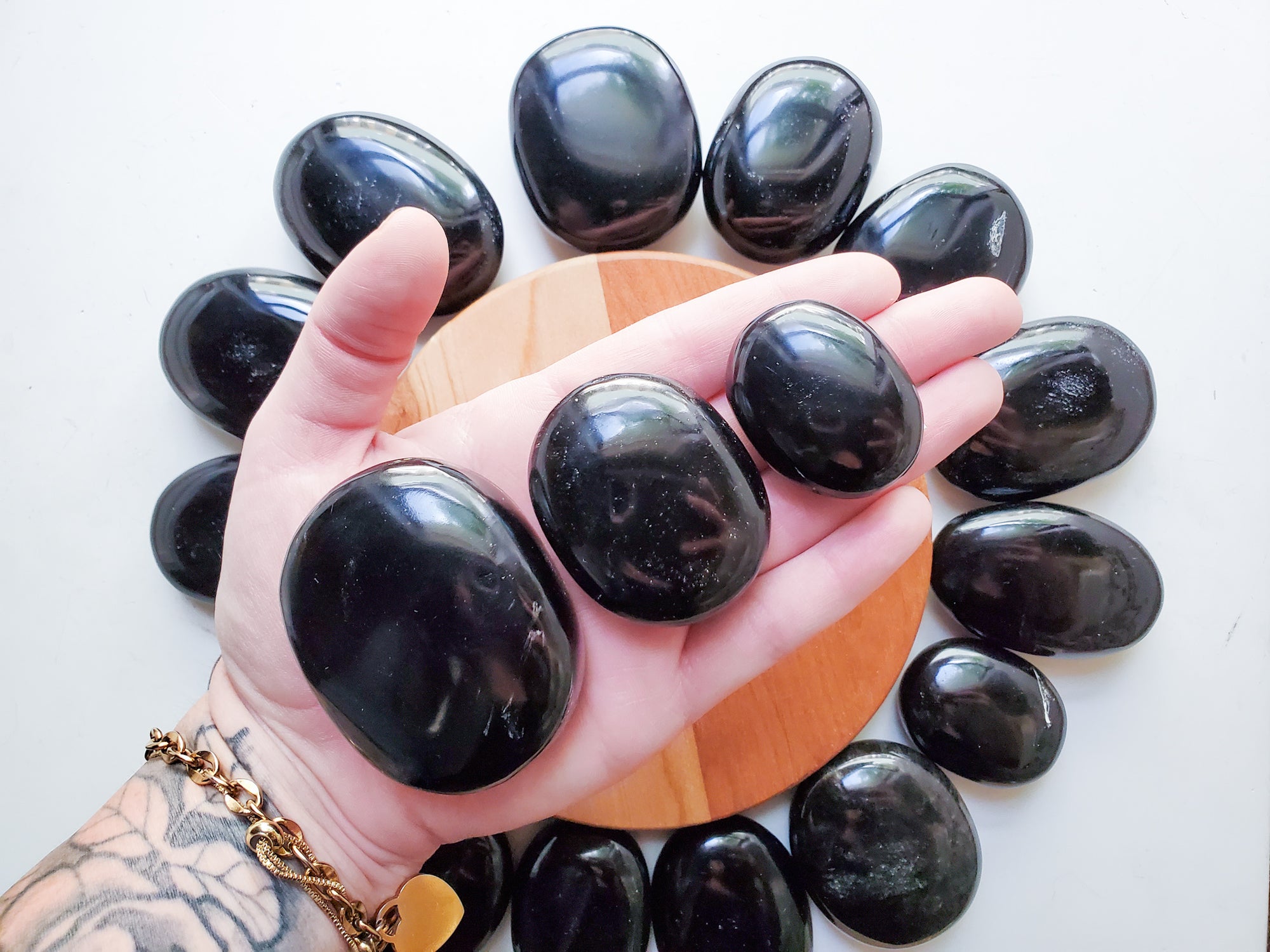 Black Obsidian Palm Stone