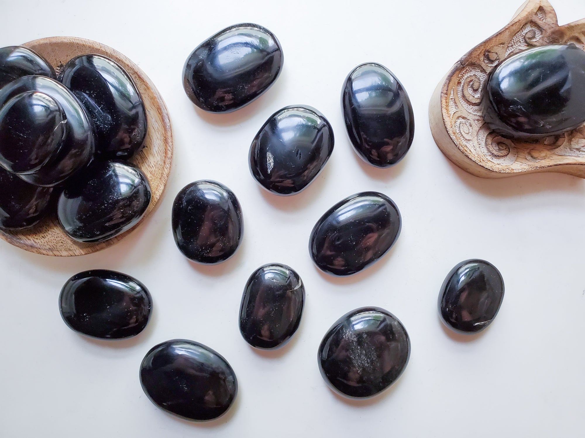 Black Obsidian Palm Stone