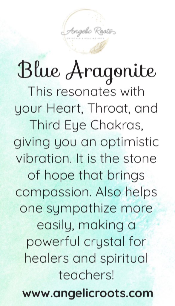 Blue Aragonite Crystal Card