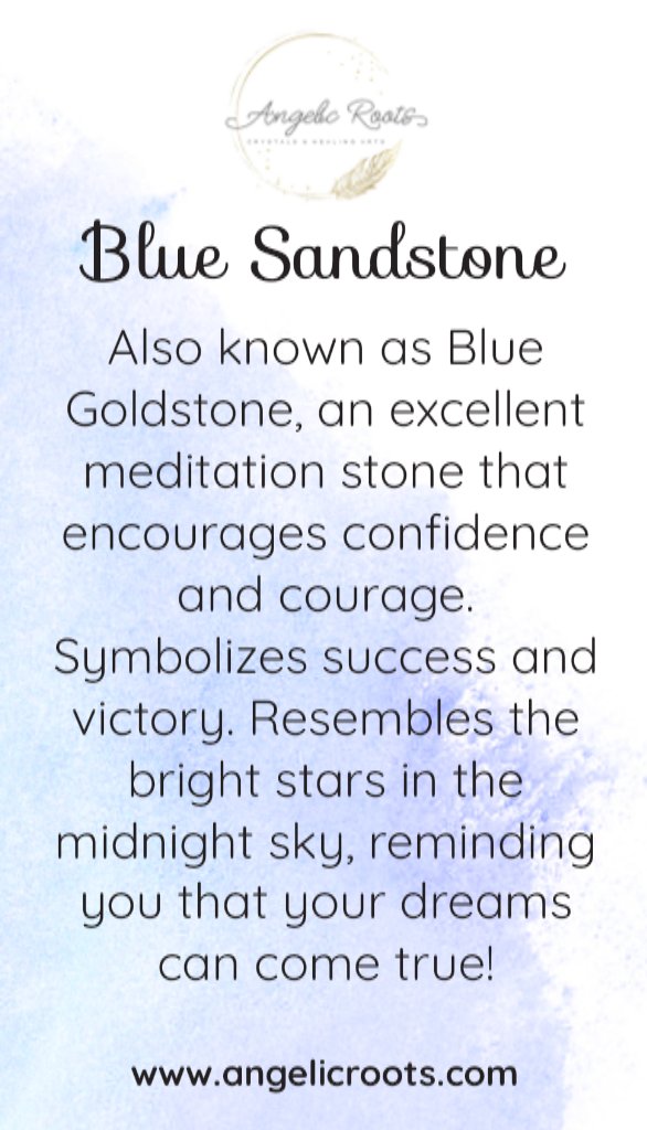 Blue Sandstone Crystal Card Angelic Roots