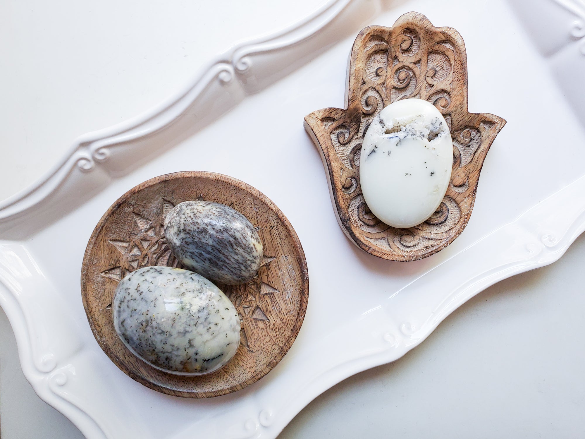 Dendritic Opal Palm Stone